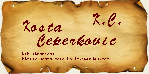 Kosta Čeperković vizit kartica